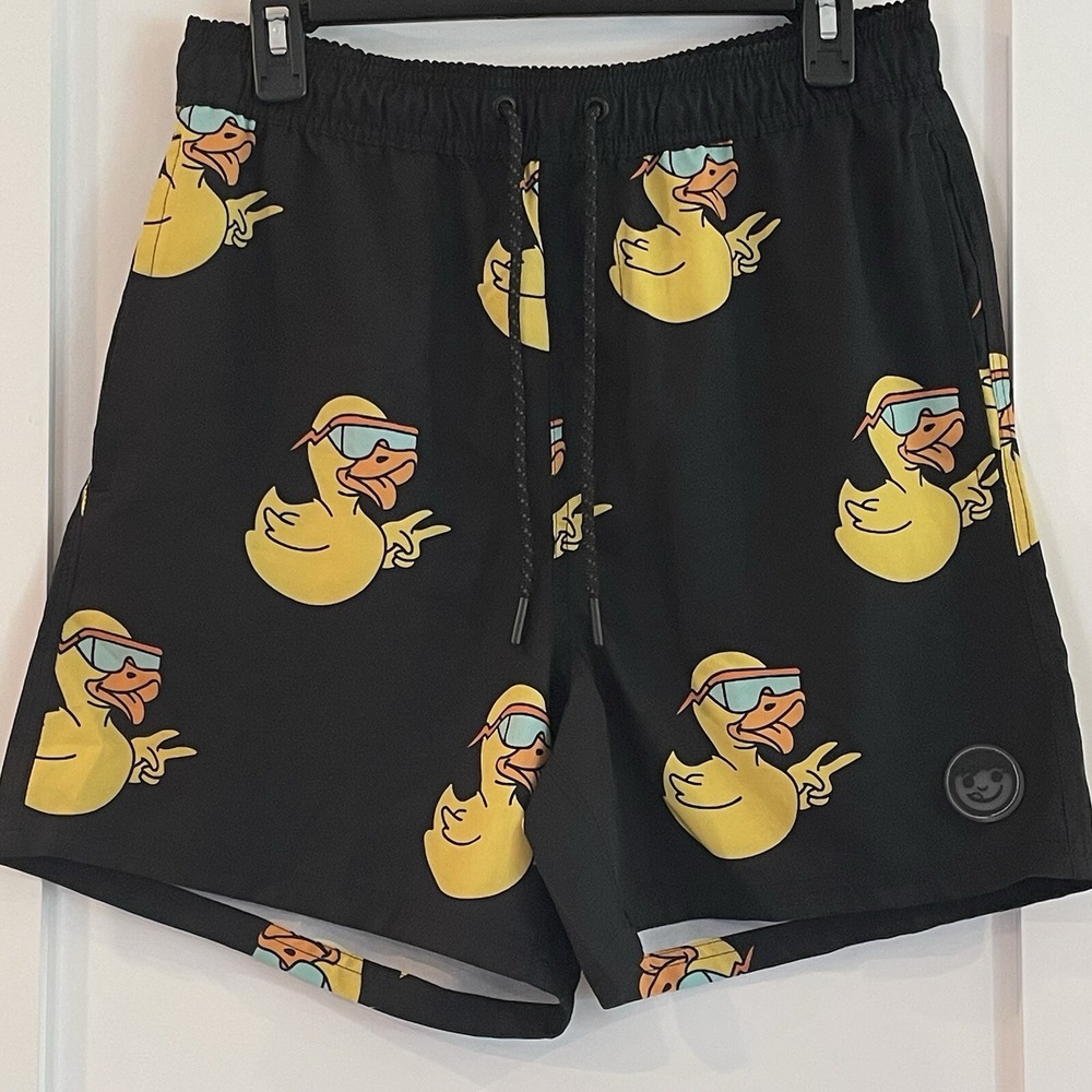 Black Duck Print Men's Swim Shorts